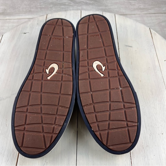 491hepb OLukai KAHU blue and off white slip on loafers men\'s 11.5 main image 4